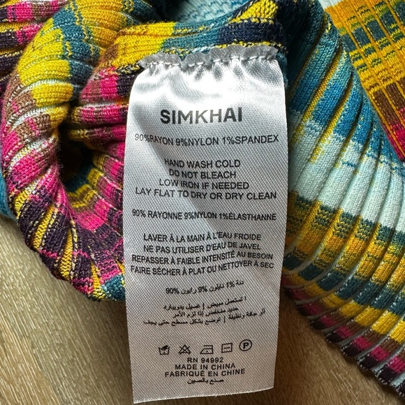 Simkhai NWT Solana Polo Mini Wrap Dress in Sunset Space Dye Size XS Short Sleeve - Picture 8 of 9